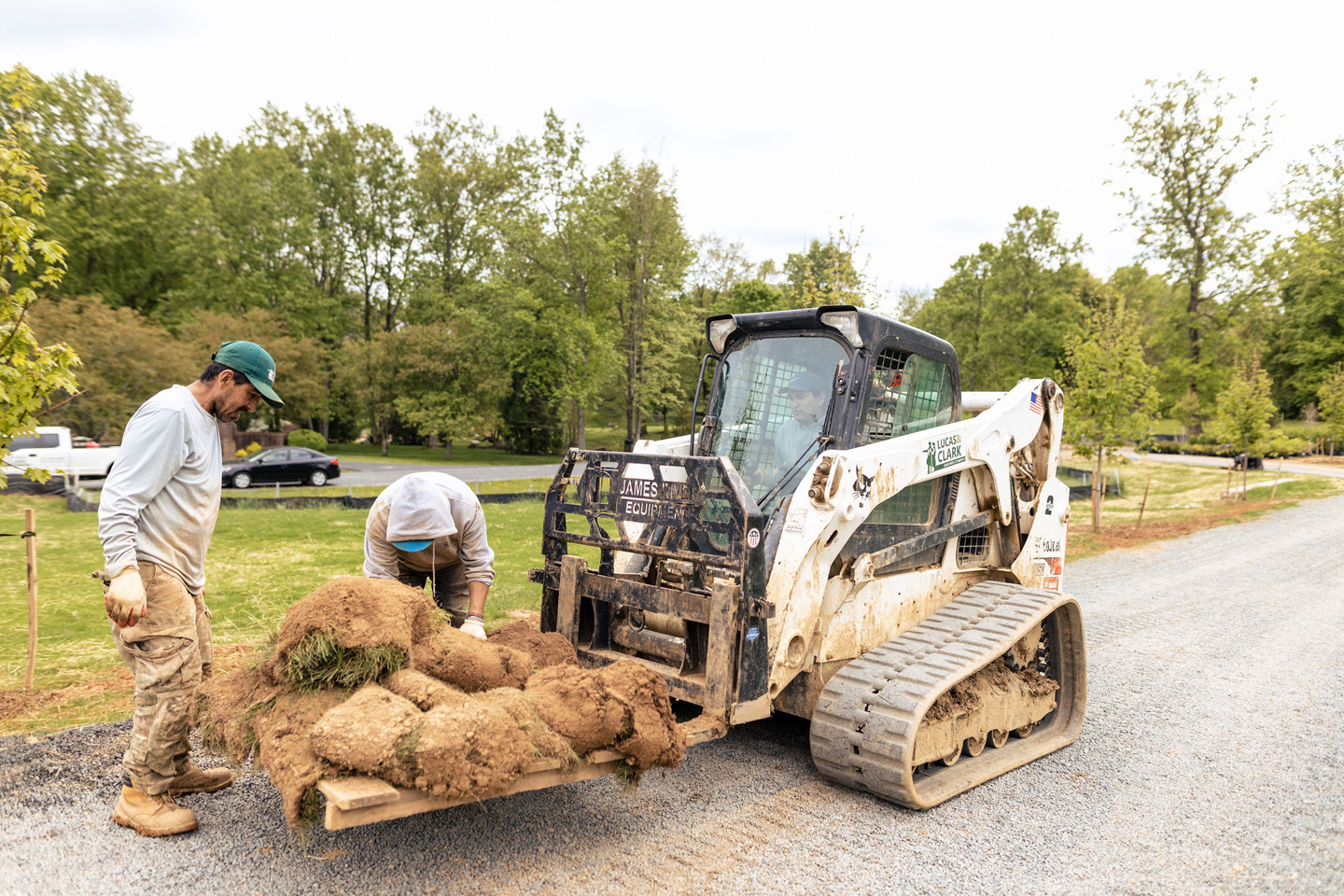 Unloading Sod in winter